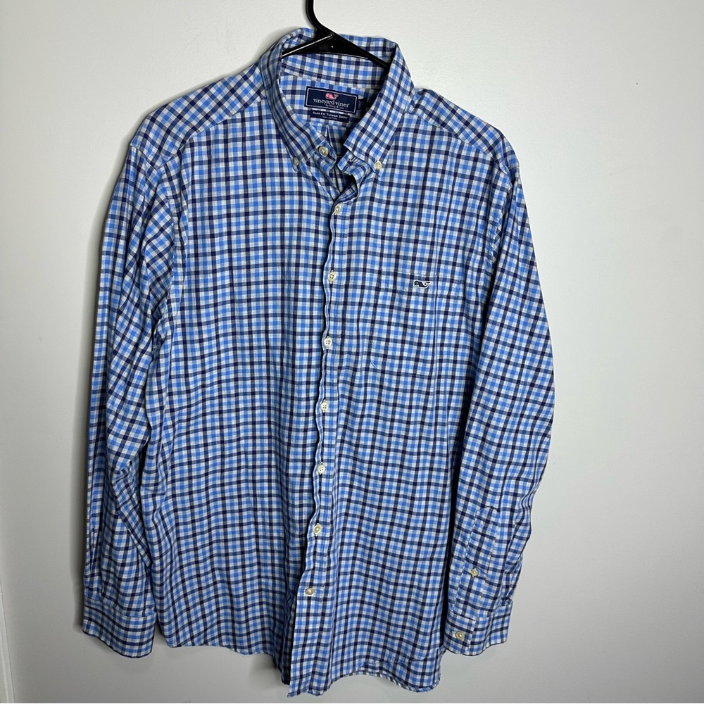 Men’s Vineyard‎ Vines Size Large Slim Fit Tucker Gingham Button Shirt